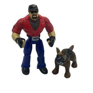 Vtg Little Tikes Powerstroke Diesel Chevy Action Figure and Dog RARE Man 5" Tall